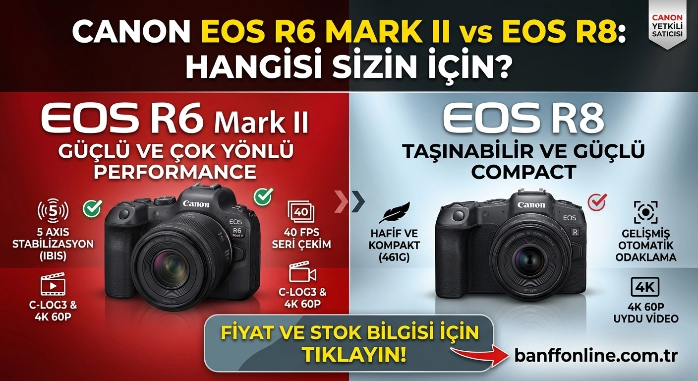 Canon EOS R6 Mark II vs EOS R8: Hangi Aynasız Fotoğraf Makinesini Seçmelisiniz?