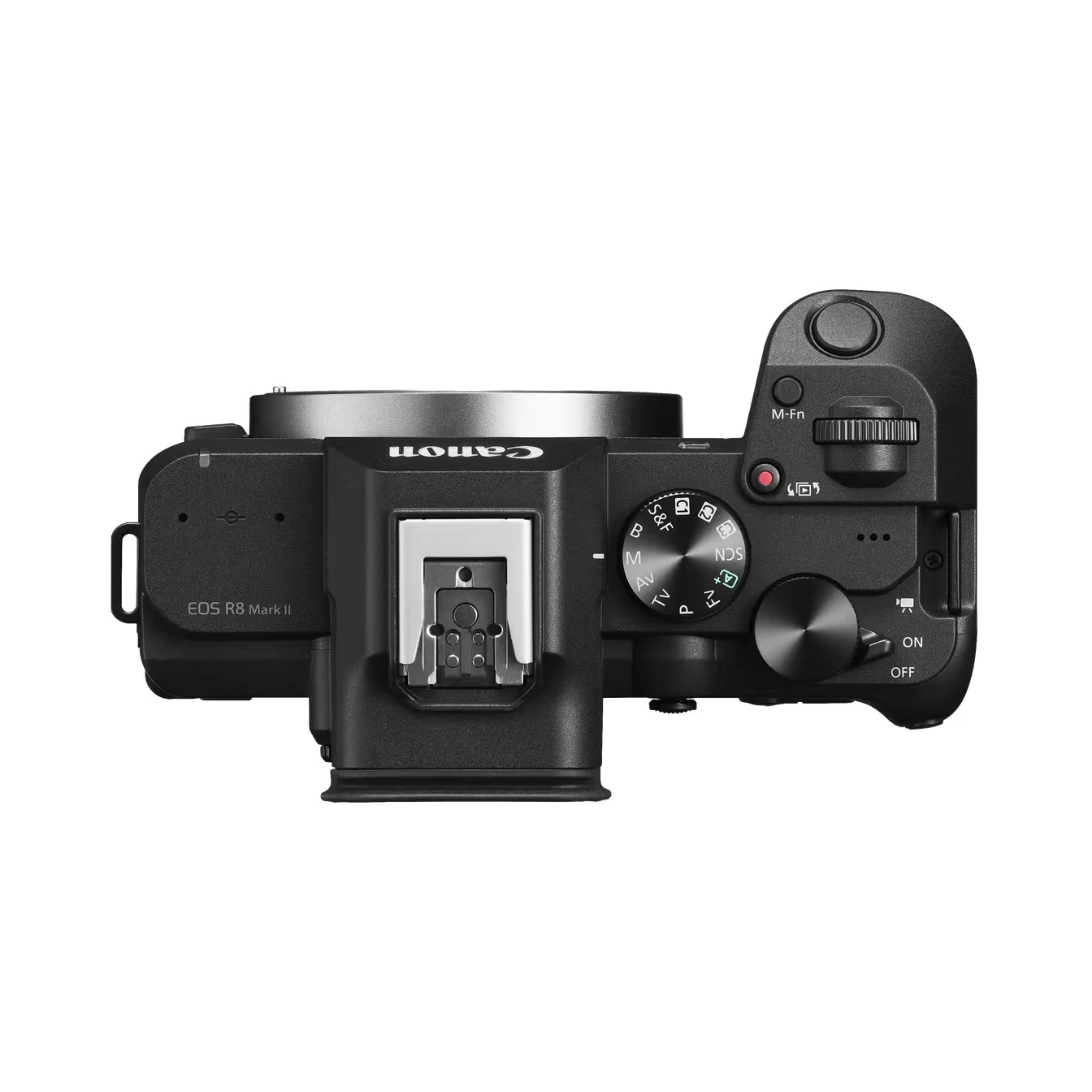 Canon EOS R8 Mark II üst görünüm ve çekim kontrolleri