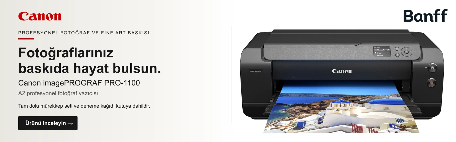 Canon imagePROGRAF PRO-1100 | Profesyonel A2 Fotoğraf ve Fine Art Baskısı