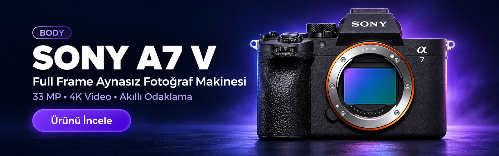 Sony A7 V Body Full Frame Aynasız Fotoğraf Makinesi
